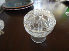 Vintage Glass Vanity Dresser Footed Jar  Looks Very Gently Used  Ex Cond