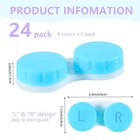 24 Pack Colorful Cute Contact Lens Case Bulk Box Holder Container Soak Storag   