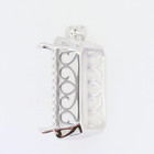 Sterling Silver Semi Mount Pendant Setting Emerald Oct 20x15mm Halo Topaz