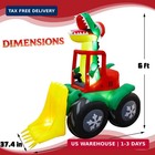 6 Ft Christmas Inflatable Yard D  cor  Dinosaur Driving Loader