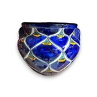 Blue Peacock Talavera Pot   Hand-painted Mexican Ceramic