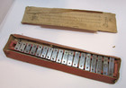 Antique 1880s Germany Xylophone Glockenspiel Steel Bar On Wood Base Glued To Box