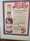 Vintage Professionally Framed Pepsi Cola Advertisement