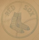 Vintage 1950 s Boston Red Sox Original Art For Mlb Baseball Patch Antique Early