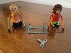 Lot 2 Antique Schuco  Wind Up Tumbling Clown   Monkey W  Key   Stand -they Work 