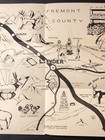 Vintage  1940s 1950s Lander Wyoming  Travel Brochure Map  Native American
