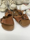Lot 3 Pairs Vintage White Leather Baby Shoes- 1 Lace Up 1 Cowboy Boot 1 Sandle