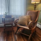 Vintage British Colonial Plantation Authentic Leather Campenchne Chair Rare Mcm