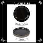 Ottin 50-pack Black Paper Dessert Plates  7     Disposable Appetize Cake Plat   