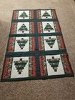 Handmade Christmas Tree Throw Lap Quilt 68 x 40  Tree Flowers Floral Pinecones