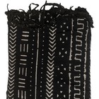 Ebony Black Bogolan Mali Mud Cloth Bandiagara Design African Black And White