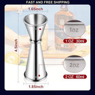 Stainless Steel Double Jigger For Bartending 1oz 2oz Set Of 2