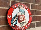 12in Texaco Gasoline Motor Oil Sign Gas Vintage Style Steel Sign Pump Plate