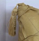 Croscill Gold Pintuck Taffeta Throw Pillow W  Diamond Pleated Geometric Pattern