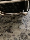 Michael Kors Braided Wide Black Leather Belt Women   s Xl Woven Silver Buckle