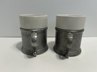 Wilton Armetale Pewter Plough Tavern Coffee Cups Mugs Ceramic Inserts Set Of 2