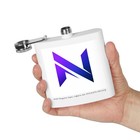 Modern Gradient N Logo 6oz Stainless Steel Flask   Leakproof Hip Flask