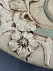 Vintage Hand Carved Stone Decorative Dish Floral Relief Art Home Decor 3 5kg