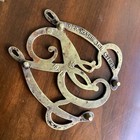Geo  Washington Cypher Brass Virginia Metalcrafters Trivet 10-13 Vintage
