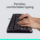 Logitech Mk120 Wired Keyboard And Mouse Combo - Usb  Full Size  Black