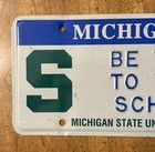 Michigan State University Be True To Your School Embossed Booster License Plate