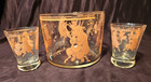 Hazel Atlas Pink Musical Pigs Ice Bucket   2 Glasses 1950s Vguc