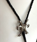 Vintage Navajo Sandcast Sterling Bolo Tie