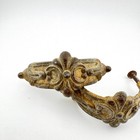 Lot Of 2 Vintage Art Deco Ornate Floral Vanity Drawer Pulls Brass  2 5  Center