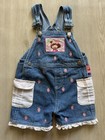 2 Vintage Y2k Strawberry Shortcake Denim Overall Dress Dressalls Sz 12m