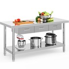 60  X 24  Stainless Steel Table Work Table Metal Table Prep Table With 3 Drawers