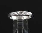 4mm Sterling Silver 925 Hawaiian Plumeria Scroll Band Ring Size 1 - 12