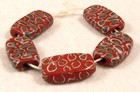 5 Old Venetian Fancy Tabular Lampwork Eye Glass African Trade Beads