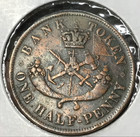 1857 Or 1854 Bank Of Upper Canada One Half Penny Dragon Slayer Token 1 Coin