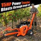 420cc 15hp Gas Trencher W electric Start  24in Depth 4in Width Ditch Digger