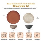 16 Piece Rustic Dinnerware Set For 4 Farmhouse Style Microwave Dishwasher Safe