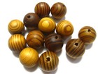 50 Natural Pattern Round Wood Beads Burlywood Wooden Beads 24mm