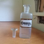 Rare 1890s Oridyl Label Under Glass Apothecary Stopper Medicine Bottle W t co