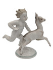 Hutschenreuther Selb Porcelain Figurine 1940s Cherub   Deer Germany Karl Tutter