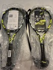 Pair Of Babolat Pure Aero 2023 Tennis Racquet - Grey yellow   Racket Cover bag