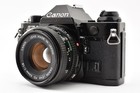 Canon Ae-1 Program Black Film Camera New Fd Nfd 50mm F1 8 Lens  near Mint  Japan