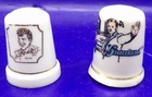 Vintage Thimble 15 Souvenir Hand Painted Elvis Butterflies Flowers Cities States