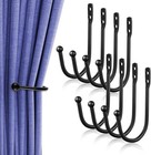 8 Pcs Curtain Tie Backs  Black  Metal Curtain Holdbacks 8pcs-small   Wall Mou   