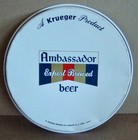 Vintage Krueger Ambassador Export Brewed Beer  12  Metal Tray   Newark  N j 