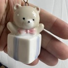 Vintage Russ Porcelain Bear Christmas Present Ornaments  2863