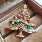 Vintage Crystal Baroque Christmas Tree Brooch Pin Jewelry Gift Accessories