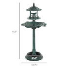 3-in-1 Outdoor Pedestal Bird Bath Garden D  cor Feeder Planter Resin Freestanding