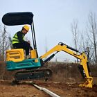 Free Shipping 1 Ton Mini Excavator With Bucket  Grapple  Ripper Attachment