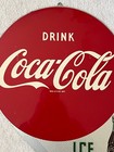 Vintage  Original  1951 Coca-cola  Coke  Soda  Ds Metal Flange Sign  Vg  ex Cond