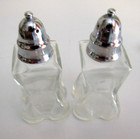 Vintage Clear Glass 5 Pc Salt   Pepper Shaker Toothpick Set W glass Tray