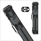 Elite Ecv37 3x7 Oval Hard Vintage Leather Pool billiards Cue Case - Grey gray